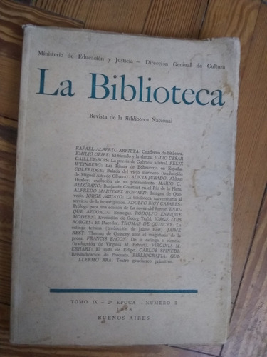 La Biblioteca N° 3 Segunda Época  Director Jorge Luis Borges