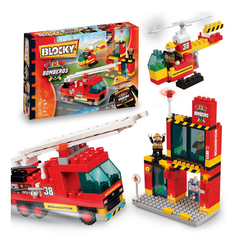 Rasti Set Blocky Dinos + Bomberos + Policías 450 Pzs C