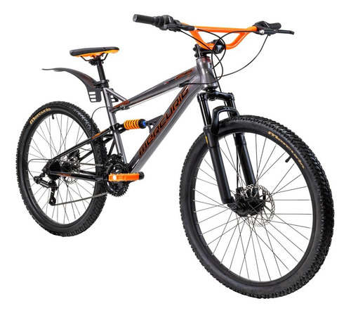 Bicicleta Mercurio De Montaña Kaizer Doble Suspensión R26 Color Plateado Tamaño del cuadro 26