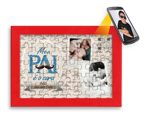 Imagem 6 de 10 de Caneca Dias Dos Pais + Quebra Cabeça Com Foto E Vídeo