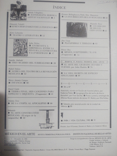 Revista: México En El Arte #11. Portada De Juan O'gorman