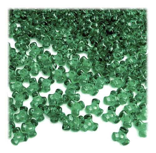 Cuenta Plastico Transparente Color Verde Esmeralda