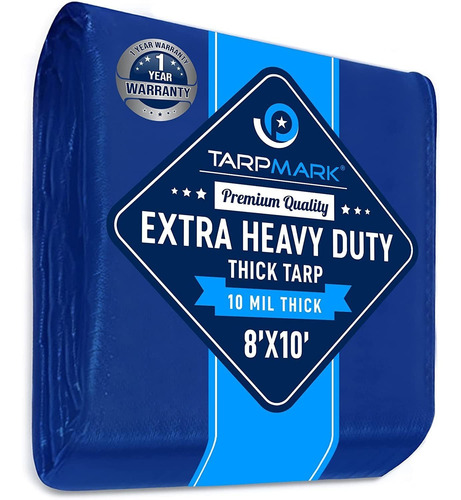 Tarpmark Extra Heavy Duty 10 Mil Blue Poly Tarp, Tarpaulin R