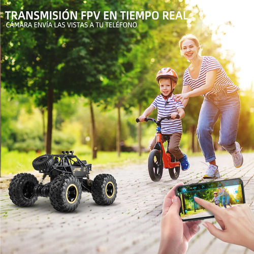 Rovtop 4x4 Aleation Coche Control Remoto Todo Terreno con Cámara Hd 2.4 Ghz Color Black Rc 1:16 X Rovtopx