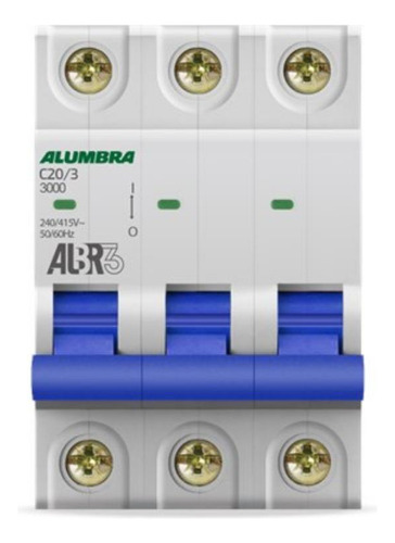 Disjuntor Tripolar 3x20a Curva C Mini Din Alumbra