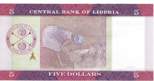 Billete De Liberia, 5 Dólares, Sin Circular.  Jp