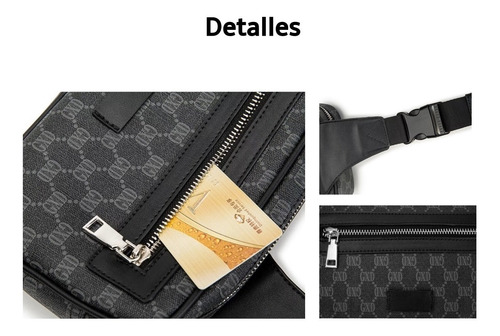 Imagen 5 de 9 de Bolso De Pecho / Riñonera Pu Para Hombre