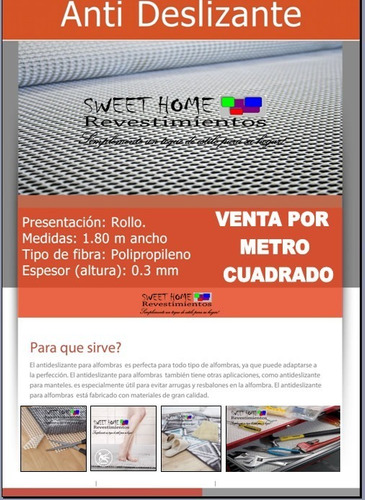 Imagen 2 de 10 de Antideslizante Para Alfombras Color Blanco Sweet Home Revest