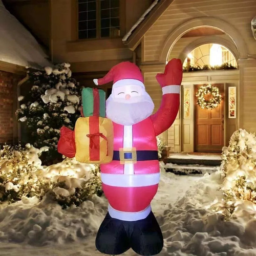 Cb Adorno Navideño Inflable Led Gigante De Papá Noel