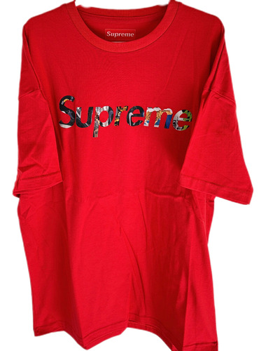 Remera Supreme Classic Negra / Roja