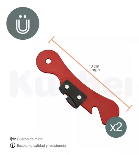 Set X 3 Abrelatas Uña Destapador Rojo Metal Abre Lata - $ 5.400