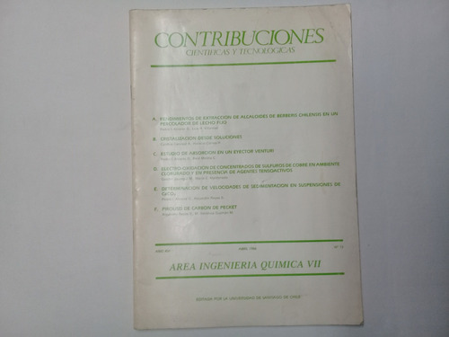 Revista Contribuciones Cientificas Y Tecnologicas N° 72 1986