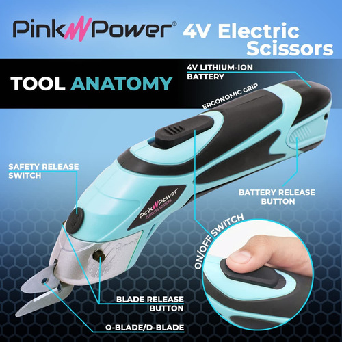 Tijeras Eléctricas Para Tela Pink Power Hg1214 Aqua Splash