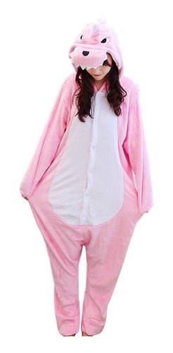 Kigurumi Dinosaurio Rosa Pijama Mameluco Disfraz Kawaii