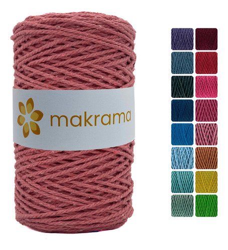 Cuerda Cordón De Algodón Para Macramé 2mm 500g Colores Color Rosa Intenso