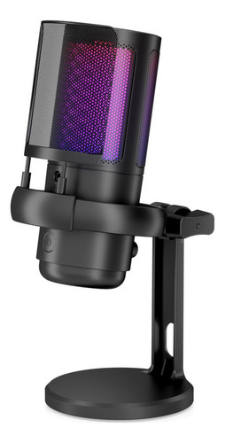 Microfone Condensador Rgb Microfone Gamer P/podcast+pc Me6p