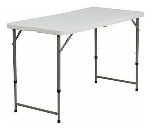 Mesa Plegable Plástica Ajustable En Altura 4 Pies