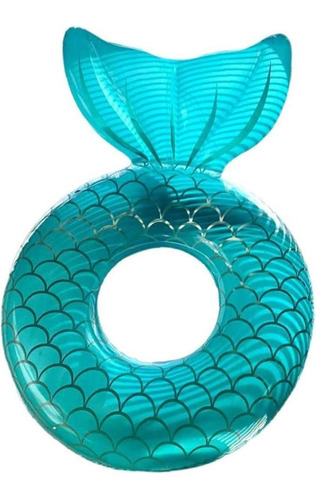 Inflable Salvavidas Cola De Sirena Flotador Alberca 90 Cms Color COLA SIRENA AZUL