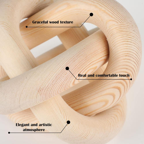 Cadena De Madera De 3 Eslabones En Forma De Estrella 1pz