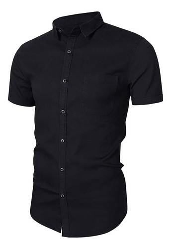 Camisa Holgada De Mezclilla Para Hombre, Blusa Degradada De