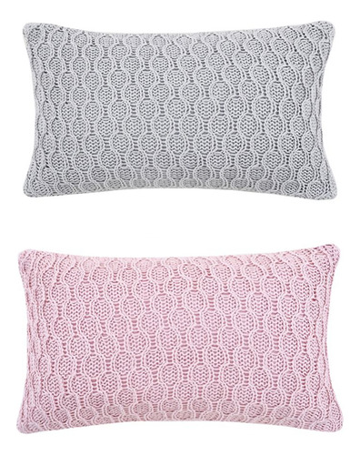 Almofada Tricot Max Buddemeyer 30x50cm Cor Cinza