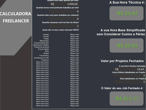 Planilha Calculadora Freelancer
