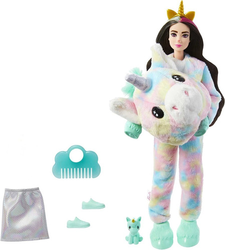 Barbie Cutie Reveal Muñeca Disfraz Unicornio 10 Sorpresas.