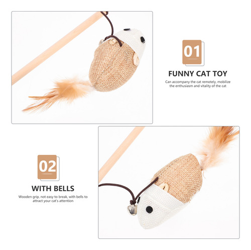 Palo De Mano Con Forma De Gatito Para Gatos Con Campana, Int