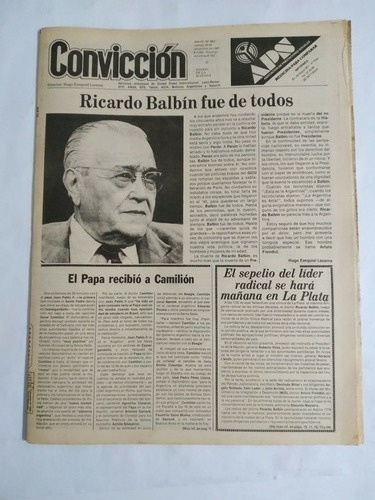 Diario Conviccion 10/9/1981 Muerte Ricardo Balbin