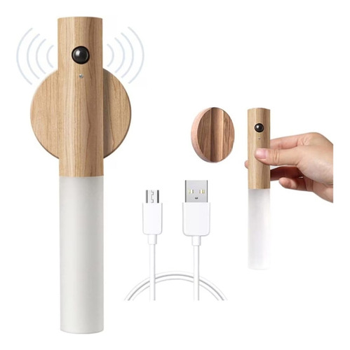 Luminária De Led Parede Sensor Quarto Portátil Usb Imã Mesa
