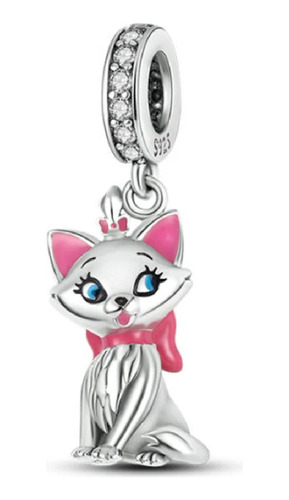 Charm Gatita Marie Aristogatos En Plata 925 Silver Heart