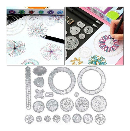 Set Juego Espirógrafo Dibujo Engranaje Entrelazado Espiral F
