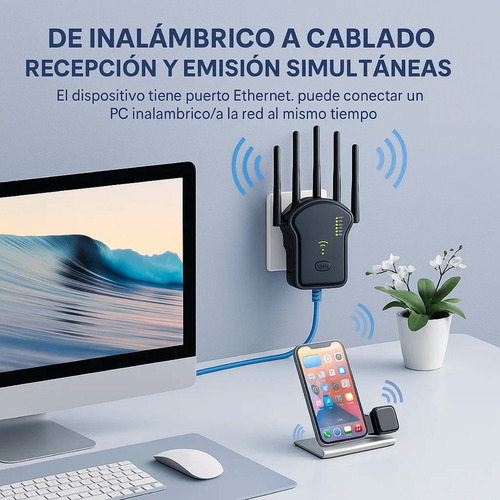 Repetidor De Wifi 5g Amplificador Rompe Muros Router 1200m