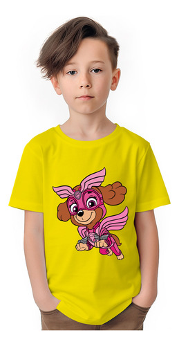 Polera Niños Paw Patrol Skye Mighty Super Algodon Wiwi