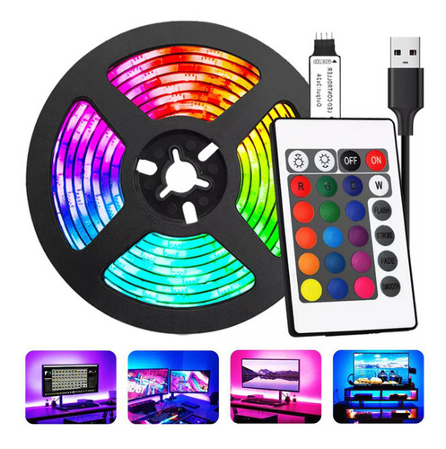 Tira De Luces Led Control 5050 Rgb 5m