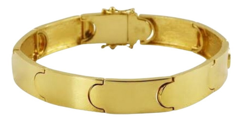 Pulseira Bracelete Masculina Chapa, Escama De Ouro 18k 7mm 