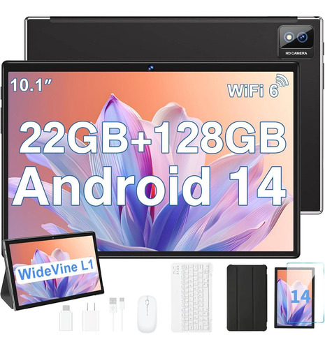 Tablet 10.1 22gb+128gb 8core Android 14 Con Teclado Raton 5g