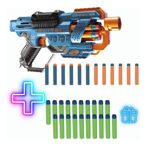 Pistola Nerf Dardos Commander + 20 Dardos De Regalo