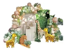 Comprar Globos Kit Decoracion Arco Jirafa Selva Safari Jungla Verde 