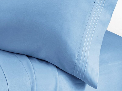 Juego De Sábanas Dormireal Microfibra Azul Plumbago Mat