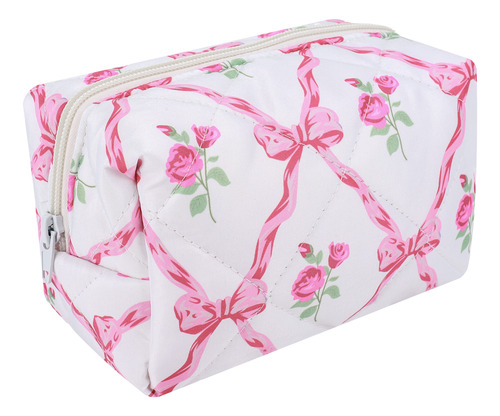 Bonita Bolsa De Cosméticos Con Forma De Lazo Floral Con Crem