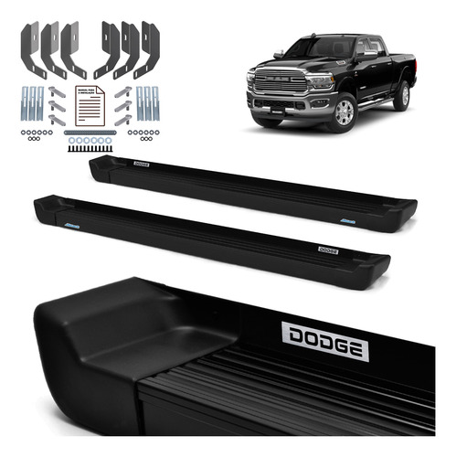 Par Estribo Dodge Ram 2500 Qc Cabine Dupla Prime Preto 2007