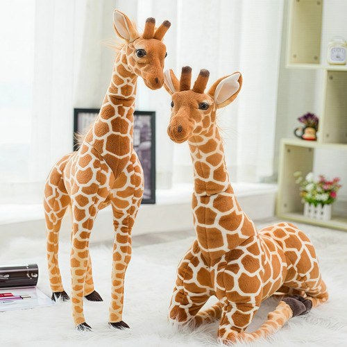 Brinquedo De Pelúcia Gigante Realista Com Girafa