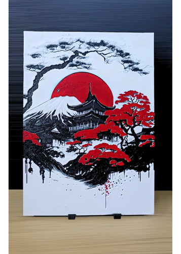 Decoración Japonesa Monte Fuji Hueforge 3d
