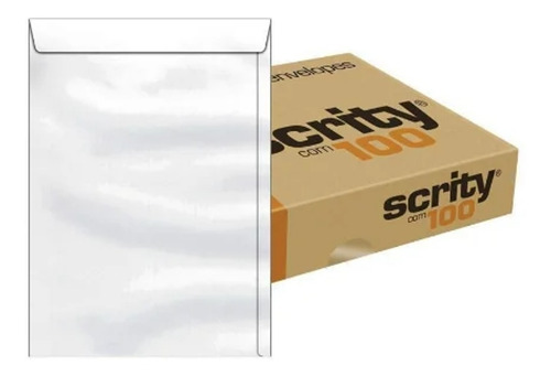 Envelope Saco Branco 176x250 Com 100 Unidades