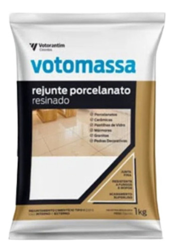 Rejunte Porcelanato Branco Resinado 1kg Votomassa Votorantim
