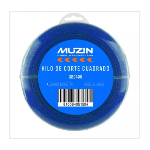 Hilo De Corte Cuadrado Para Desmalezadora 30mts 3.3mm Muzin 