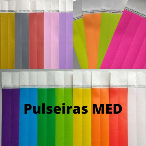 600 Pulseiras De Identificação Com Cores Sortidas Med - Míni