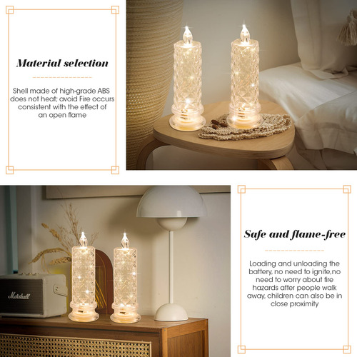 Velas Sin Llama De Luz Led 4 Piezas Plastico Inalambricas