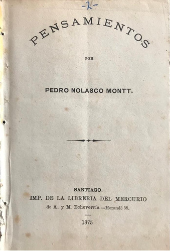 Nolasco Montt Pensamientos 1875